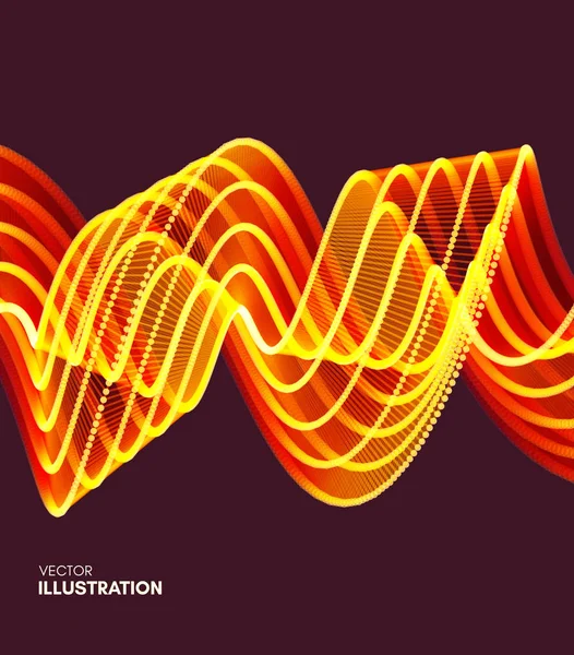 Wavy Background Motion Effect Technology Style Vector Illustration — Stock Vector