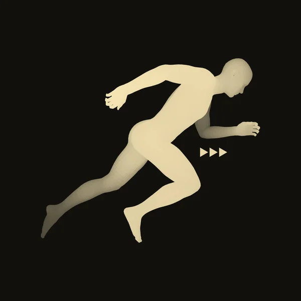 Běžec Design Pro Sport Obchod Vědu Techniku Vektorová Ilustrace Lidské — Stockový vektor
