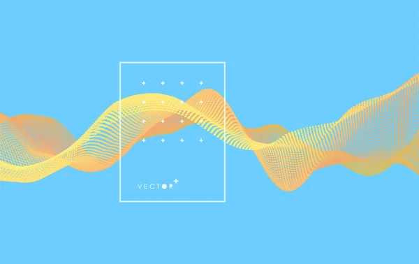 Ola Fondo Ilustración Abstracta Del Vector Estilo Tecnología Ilustración Con — Archivo Imágenes Vectoriales