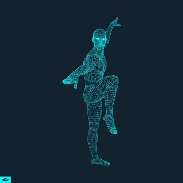 Hombre Haciendo Ejercicios Yoga Modelo Del Hombre Estilo Vida Saludable — Vector de stock