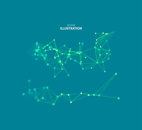 Struttura Connessione Stile Tecnologico Futuristico Illustrazione Vettoriale Scienza Chimica Istruzione — Vettoriale Stock