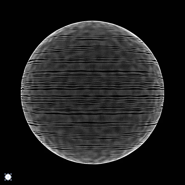 Sphère Composée Points Connexions Numériques Mondiales Conception Abstraite Grille Style — Image vectorielle