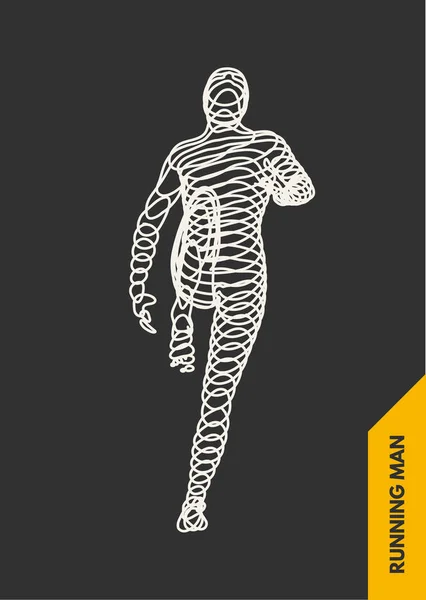 Hombre Corriendo Diseño Para Deporte Negocios Ciencia Tecnología Ilustración Vectorial — Vector de stock