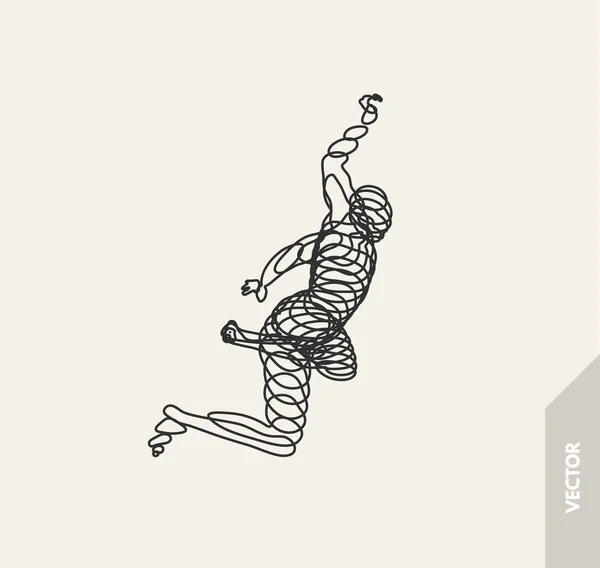 Saltando Hombre Concepto Libertad Vector Ilustración Conexión Por Cable Realidad — Archivo Imágenes Vectoriales