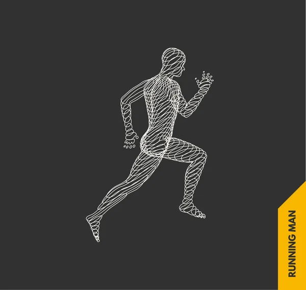 Hombre Corriendo Diseño Para Deporte Negocios Ciencia Tecnología Ilustración Vectorial — Archivo Imágenes Vectoriales