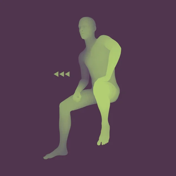 Homme Dans Une Posture Penseur Modèle Homme Affaires Sciences Psychologie — Image vectorielle
