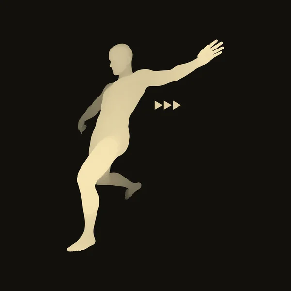 Jugador Fútbol Concepto Deportivo Modelo Del Hombre Cuerpo Humano Símbolo — Archivo Imágenes Vectoriales