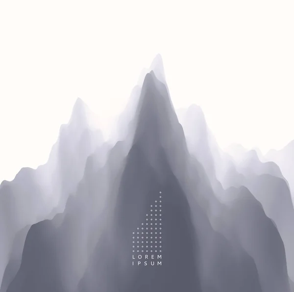 Paisaje Montaña Terreno Montañoso Ilustración Vectorial Fondo Abstracto — Archivo Imágenes Vectoriales