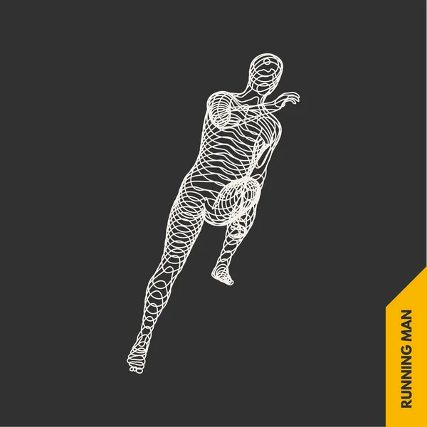 Running Man Дизайн Спорта Бизнеса Науки Техники Векторная Иллюстрация Человеческое — стоковый вектор