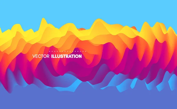 Fondo Ondulado Con Efecto Ondulación Ilustración Abstracta Del Vector Plantilla — Archivo Imágenes Vectoriales