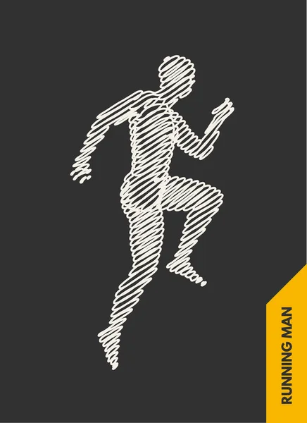 3次元のランニングマン スポーツ ビジネス 科学技術のためのデザイン ベクトルイラスト — ストックベクタ