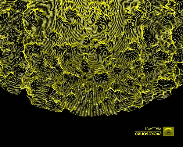 Αφηρημένα Φόντο Επιστήμης Της Τεχνολογίας Δίκτυο Εικονογράφηση Σωματιδίων Τρισδιάστατη Επιφάνεια — Διανυσματικό Αρχείο