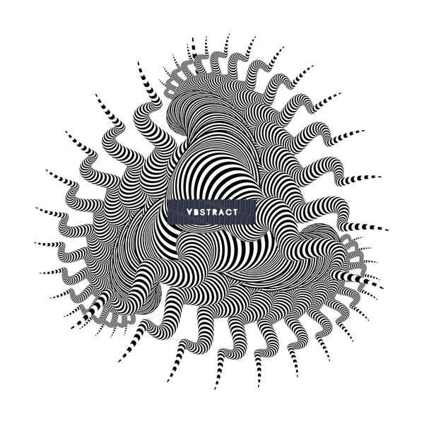 Diseño Blanco Negro Patrón Con Ilusión Óptica Fondo Rayado Abstracto — Vector de stock