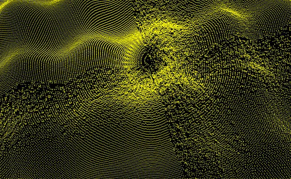 Sfondo Astratto Scienza Tecnologia Illustrazione Rete Con Particella Superficie Griglia — Vettoriale Stock