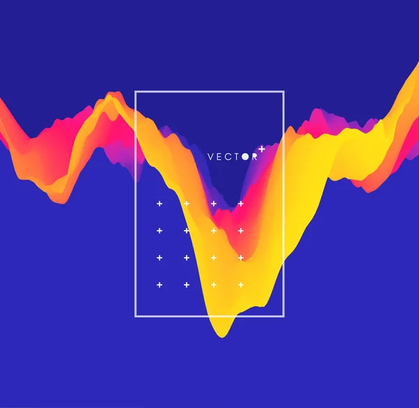バナー チラシ 書籍の表紙 ポスターの抽象的な波状の背景 動的な効果 ベクトルの図 デザイン テンプレート — ストックベクタ