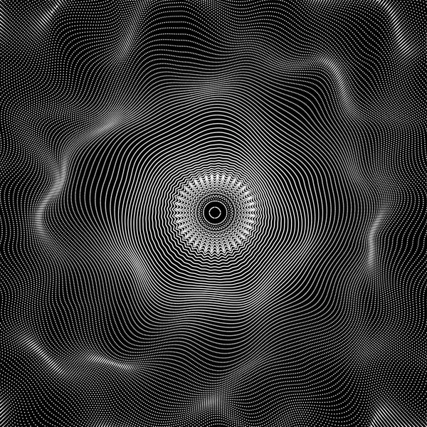 Abstracte Ronde Achtergrond Met Dynamische Stippen Radiale Structuur Voor Wetenschap — Stockvector