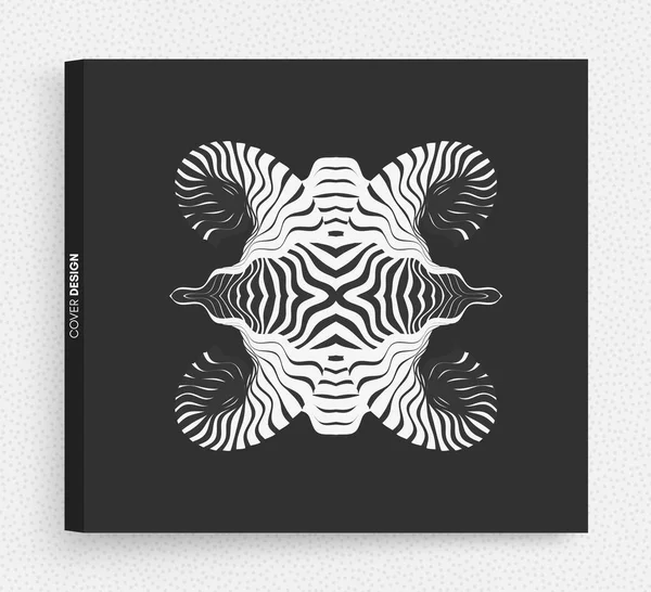 Diseño Blanco Negro Patrón Con Ilusión Óptica Fondo Rayado Abstracto — Vector de stock