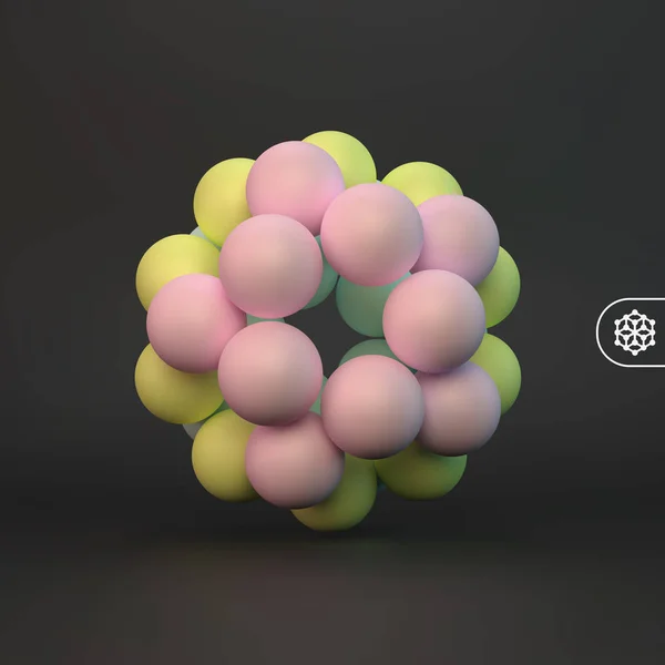 Abstrakte Molekulare Struktur Mit Teilchen Wissenschaftlicher Hintergrund Verbindungsstruktur Vektor Illustration — Stockvektor