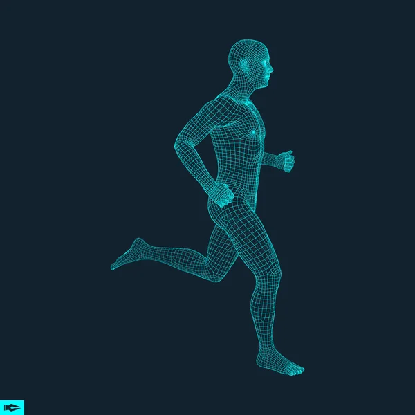 Running Man Conception Pour Sport Les Affaires Science Technologie Illustration — Image vectorielle