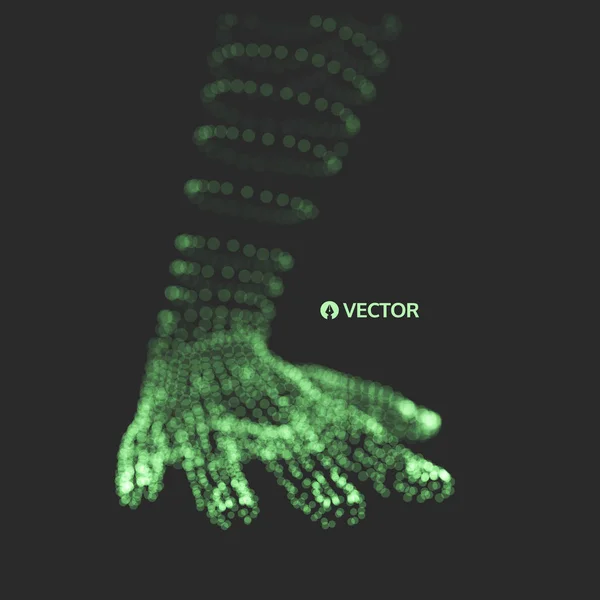 Braço Humano Modelo Mão Estrutura Ligação Conceito Tecnologia Futura Ilustração — Vetor de Stock