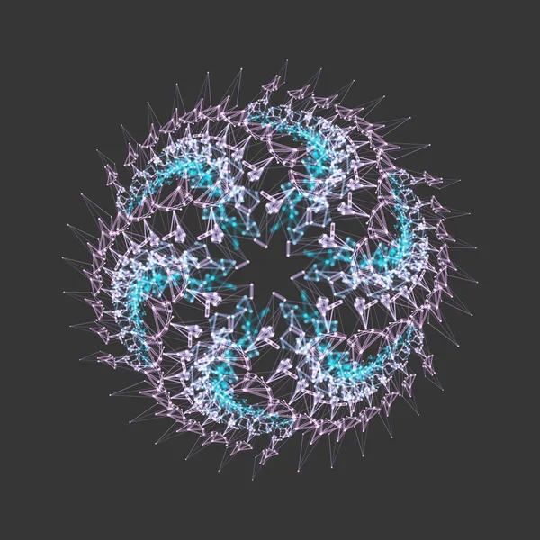 Sphäre Illustration Mit Zusammenhängenden Linien Und Punkten Abstrakte Gitterkonstruktion Verbindungsstruktur — Stockvektor