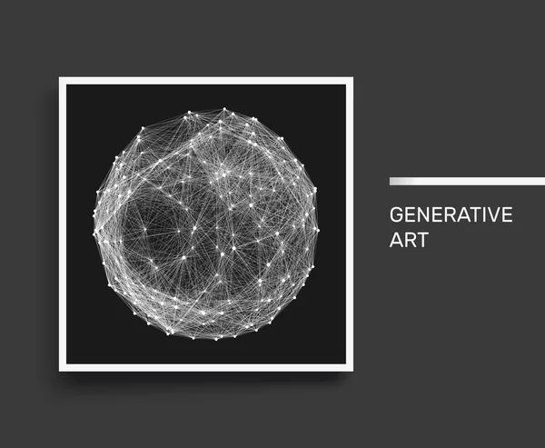 Sphère Avec Lignes Points Connectés Connexions Numériques Mondiales Manuel Livret — Image vectorielle