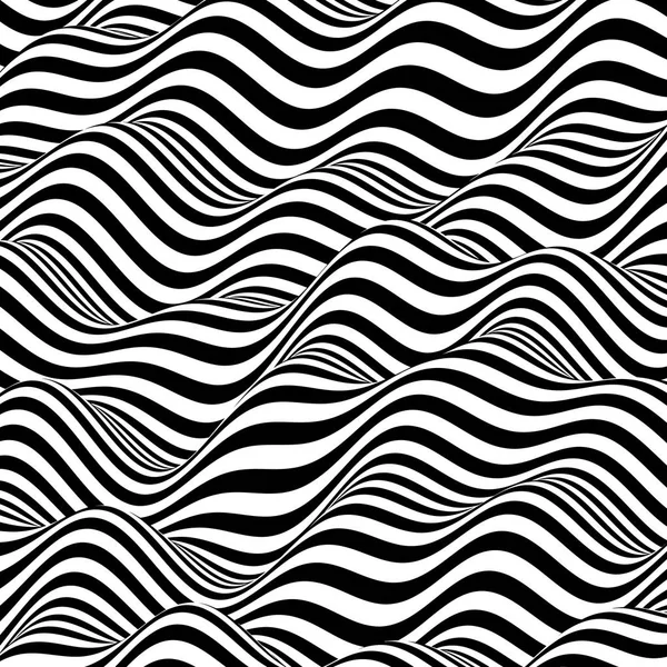 Modèle Avec Illusion Optique Design Noir Blanc Résumé Fond Rayé — Image vectorielle