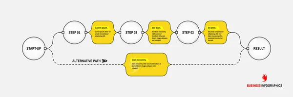 スタートアップ インフォ グラフィック テンプレート ビジネス コンセプトです マーケティング 分析のためのベクトル図 — ストックベクタ