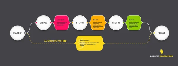 Plantilla Infografía Inicio Concepto Negocio Ilustración Vectorial Para Marketing Investigación — Archivo Imágenes Vectoriales