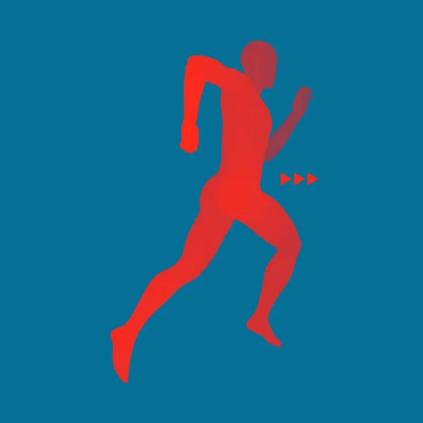 Running Man Design Für Sport Wirtschaft Wissenschaft Und Technologie Vektorillustration — Stockvektor