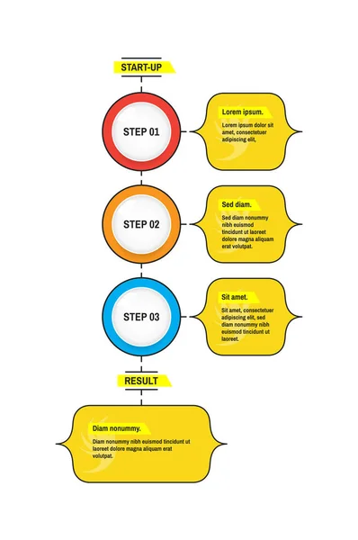 Modelo Infográfico Inicialização Conceito Negócio Ilustração Vetorial Para Marketing Pesquisa —  Vetores de Stock