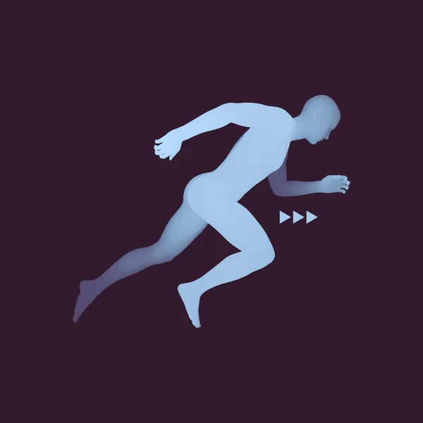 Hombre Corriendo Diseño Para Deporte Negocios Ciencia Tecnología Ilustración Vectorial — Vector de stock