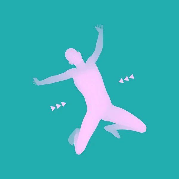 Hombre Cayéndose Hombre Saltando Modelo Del Hombre Cuerpo Humano Símbolo — Archivo Imágenes Vectoriales