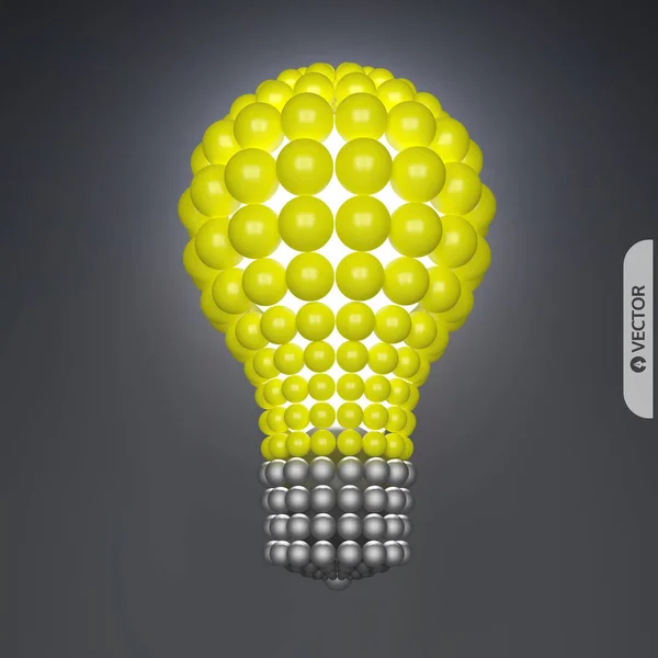 Gloeilamp Idee Concept Bollen Samenstelling Vectorillustratie Voor Wetenschap Technologie Webdesign — Stockvector