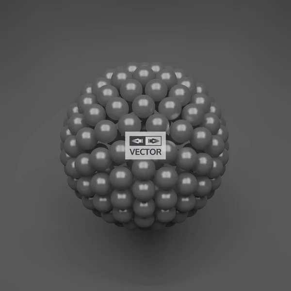 Gebied Abstracte Bollen Samenstelling Futuristische Technologie Stijl Vectorillustratie Voor Wetenschap — Stockvector