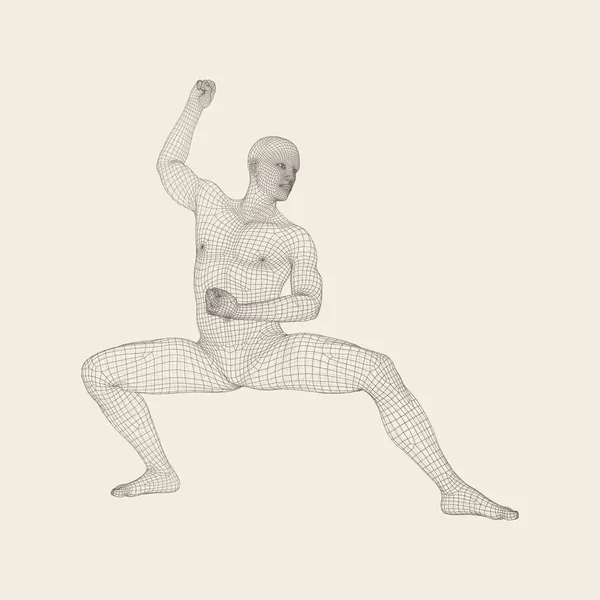 Чоловік Займається Тренуванням Йоги Модель Людини Здоровий Спосіб Життя Концепція — стоковий вектор