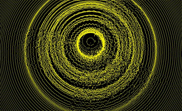 Astratto Sfondo Circolare Con Punti Dinamici Struttura Radiale Scienza Tecnologia — Vettoriale Stock