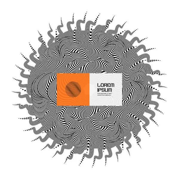 Schwarz Weiß Design Muster Mit Optischer Täuschung Abstrakte Gestreifte Hintergrund — Stockvektor