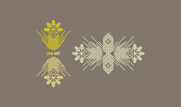 Line Art Design Invitation Poster Badge Monogram Elegant Luxury Design — Stock Vector