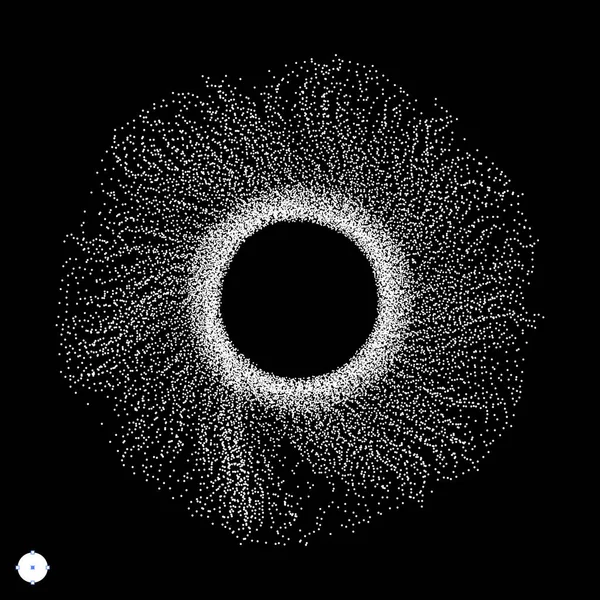 Schwarzes Loch Aus Fliegenden Teilchen Abstrakter Hintergrund Vektor Illustration — Stockvektor