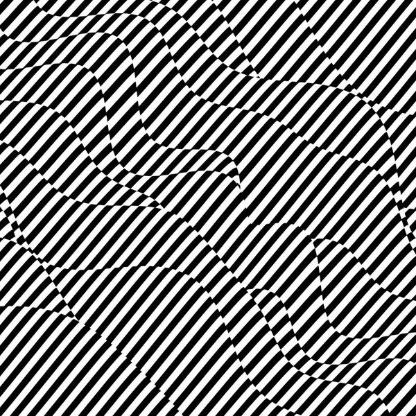 Patrón Con Ilusión Óptica Diseño Blanco Negro Fondo Rayado Abstracto — Vector de stock