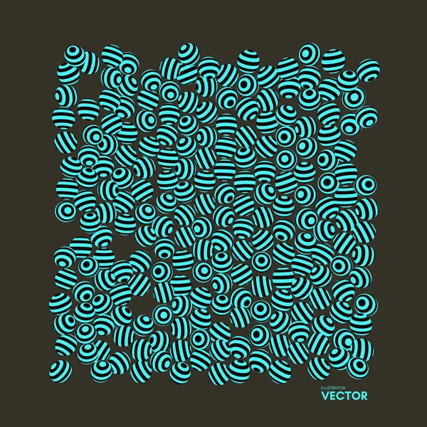 Esferas Listradas Abstratas Fundo Ilustração Vetorial — Vetor de Stock