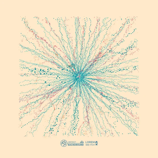 Antecedentes Ciencia Tecnología Abstracta Array Con Partículas Dinámicas Ilustración Vectorial — Vector de stock