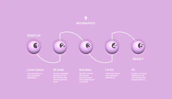 Plantilla Infografía Inicio Con Pasos Concepto Negocio Ilustración Vectorial Para — Archivo Imágenes Vectoriales