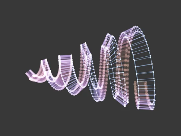 Spiral Anslutning Struktur Abstrakta Grid Design Vektor Illustration För Vetenskap — Stock vektor