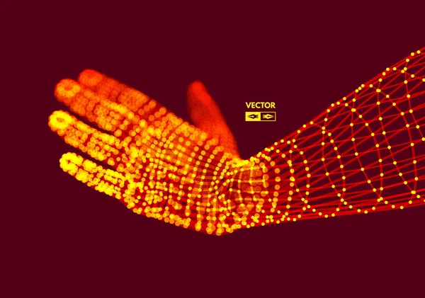 Людська Рука Ручна Модель Структура Єднання Майбутня Концепція Технології Векторні — стоковий вектор