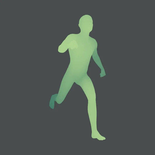 Futó Sport Üzlet Tudomány Technológia Tervezése Vektor Illusztráció Emberi Test — Stock Vector