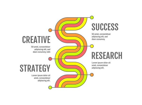 Diseño Infográfico Con Pasos Concepto Solución Objetivos Análisis Negocios Ilustración — Archivo Imágenes Vectoriales