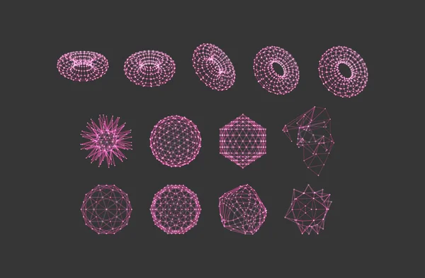 Геометрическая Форма Дизайна Тор Состоящий Точек Сфера Состоящая Точек Молекулярная — стоковый вектор