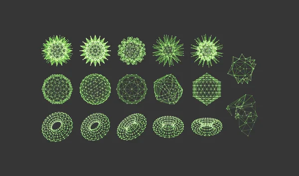 Geometrisk Form För Design Torus Bestående Punkter Den Sfär Som — Stock vektor